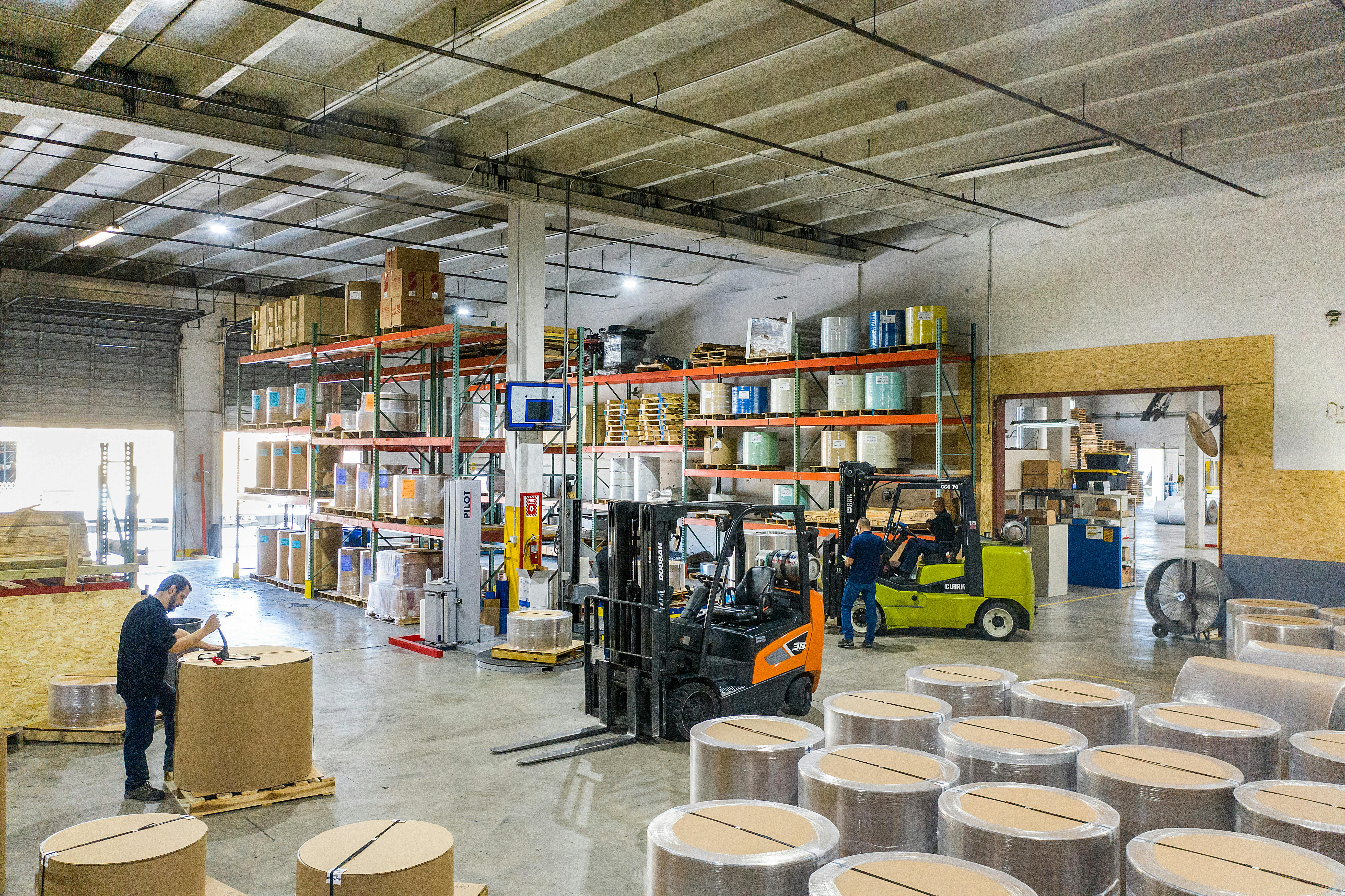 Industrial warehouse and fleet workspace