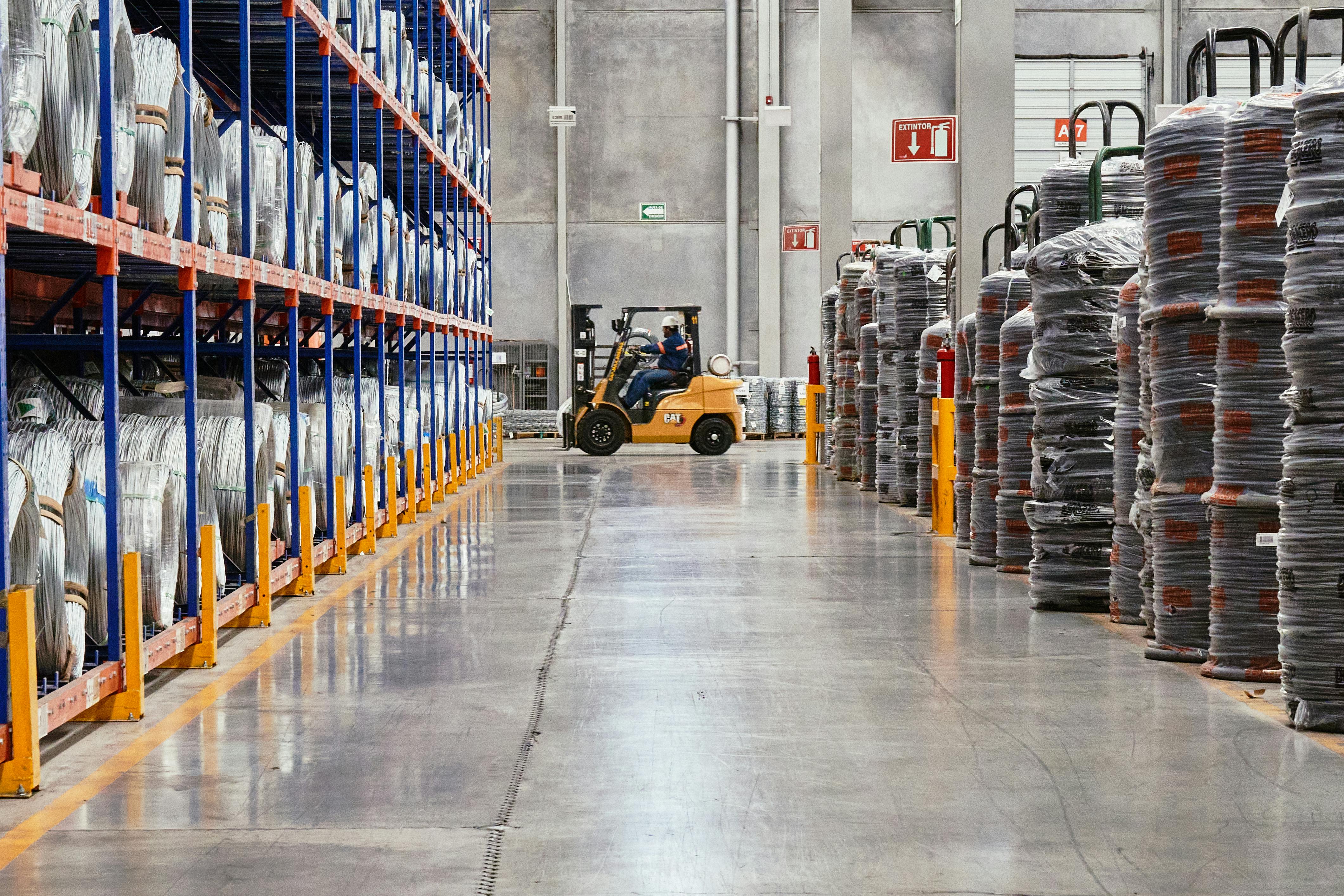 Large logistics warehouse interior